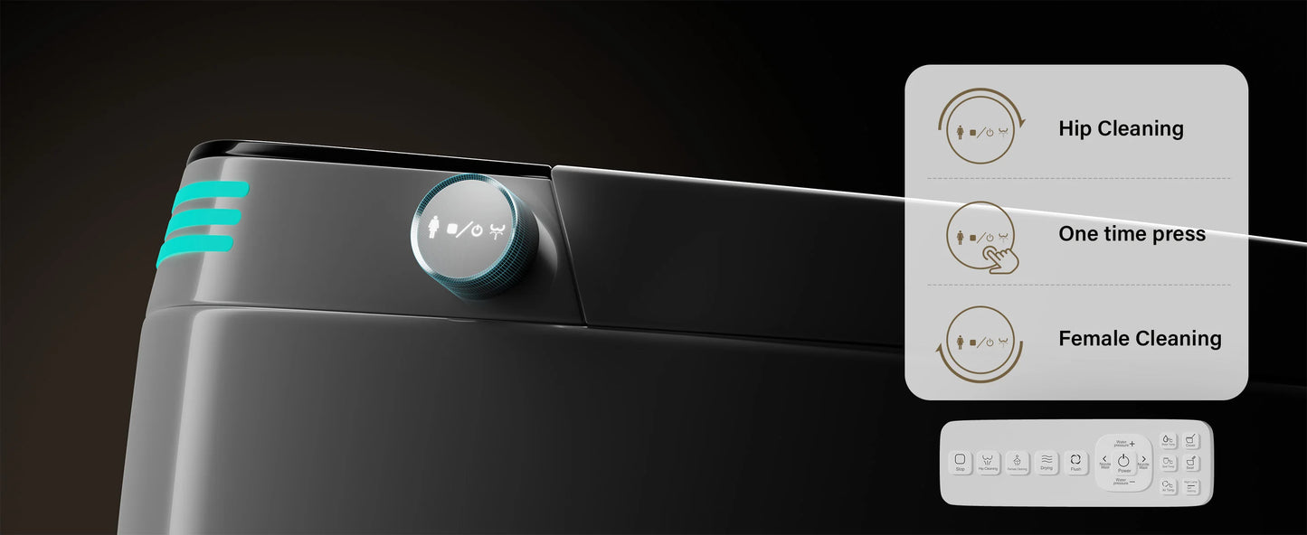 Smart Toilet with Built-in Bidet, AUTO Open/Close, Warm Water Sprayer, AUTO Dual Flush, Heated Seat.