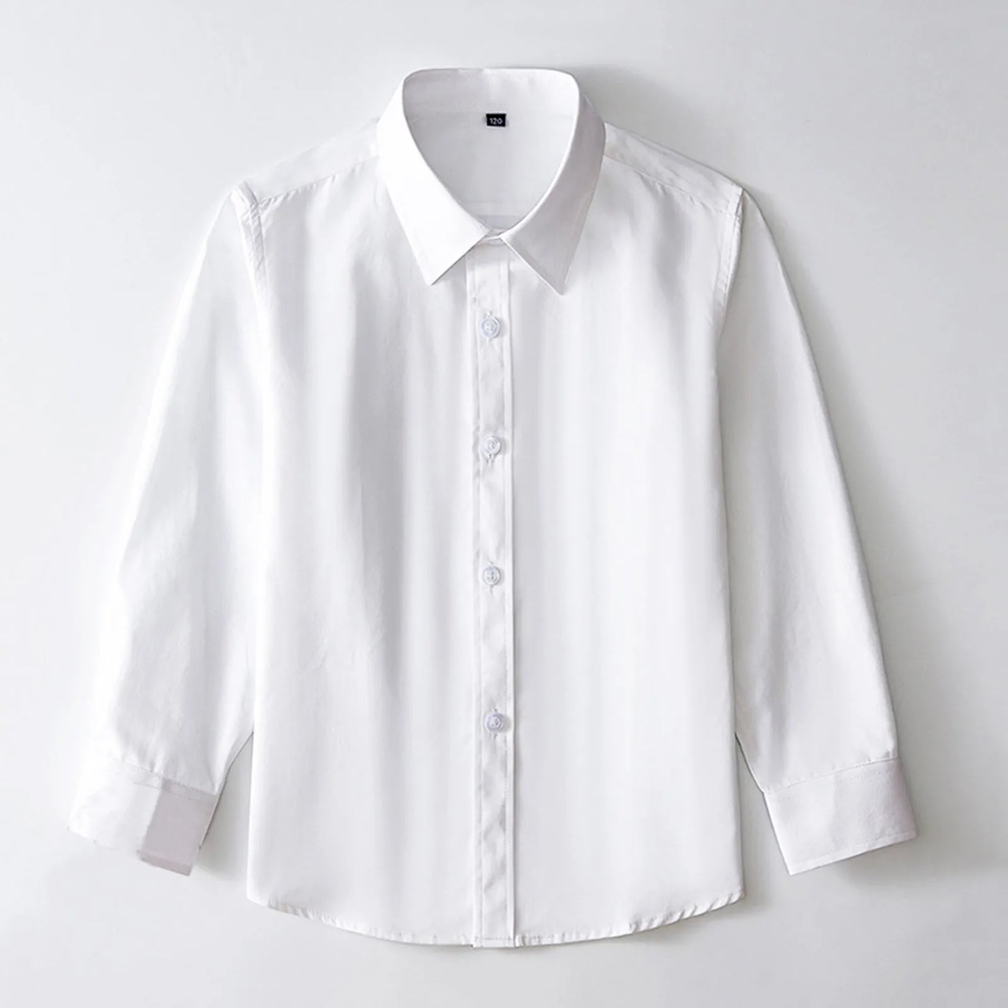 4-13Y Boys/Girls White Cotton Button-Down Shirt w/Long Sleeves, Formal, School