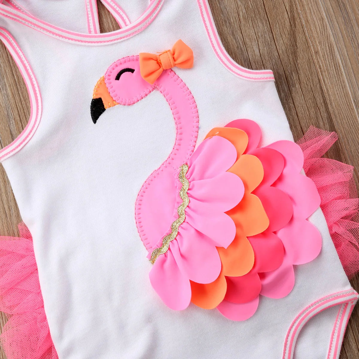 3M - 18M Baby Girls Flamingo Sweet Summer Bodysuit