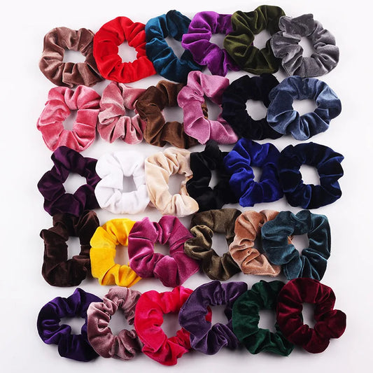 Women/Girl's  Velvet Scrunchie Elastic Hairband Accessories (x36 Colors).