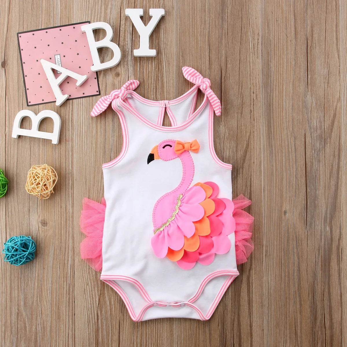 3M - 18M Baby Girls Flamingo Sweet Summer Bodysuit