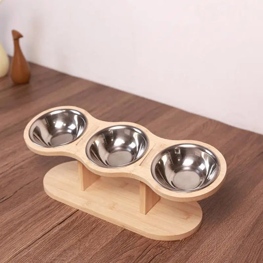 Set Of 3 Elevated Cat/Pet Bowls, 15-Degree Tilted Feeding.