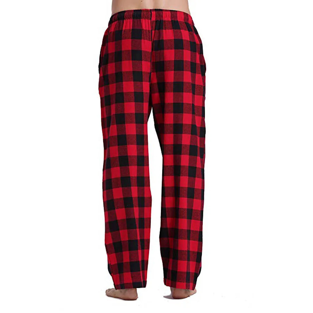 Men's Casual Plaid Loose Pajama Pants.