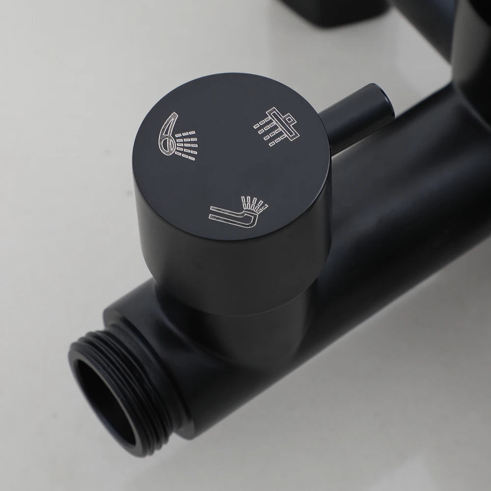 Triple Function Shower faucet w/Adjustable Hand Sprayer and Tub Spout - Black