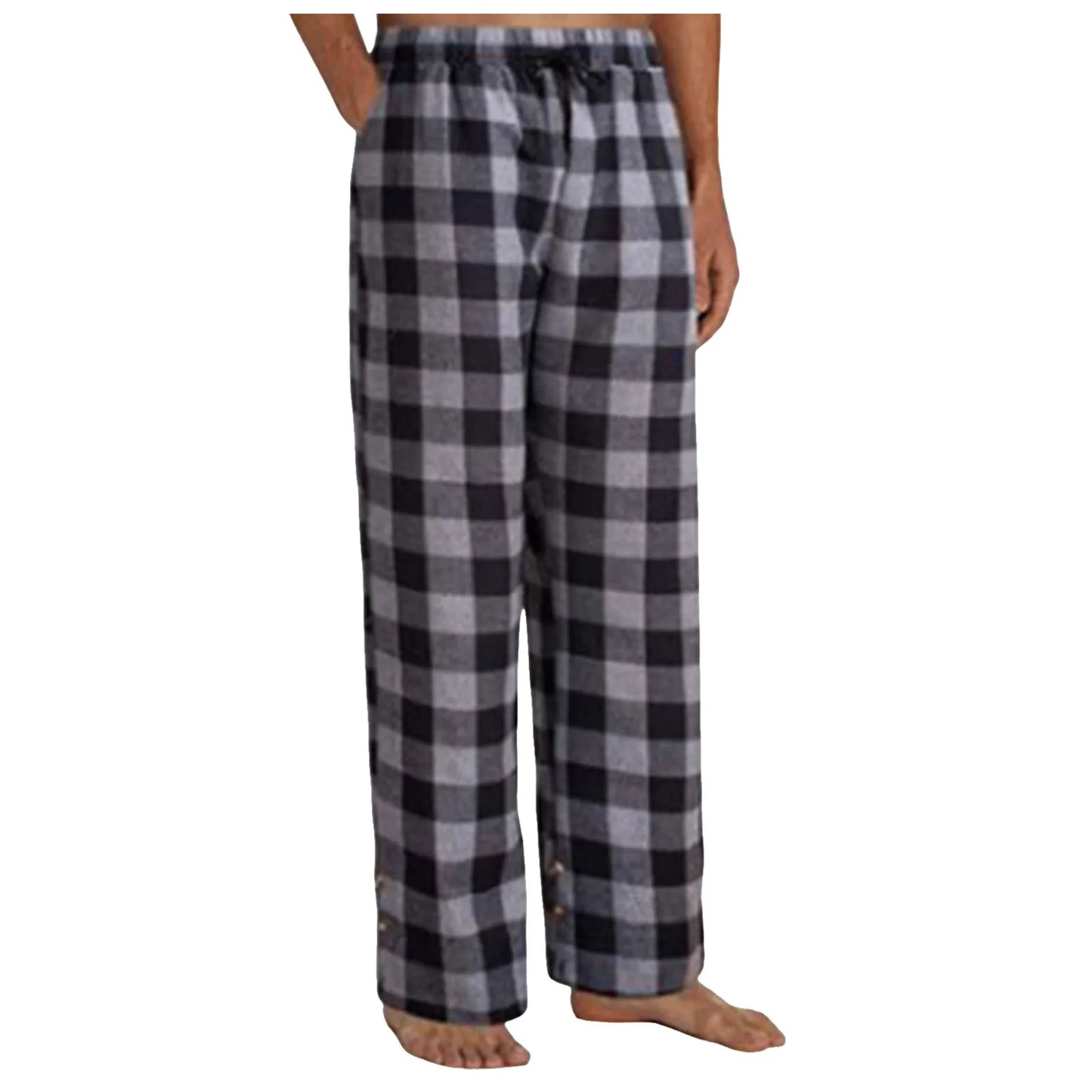 Mens Fashion Plaid Pajama Pants, Elastic Waist w/Pockets (x4 Colors)