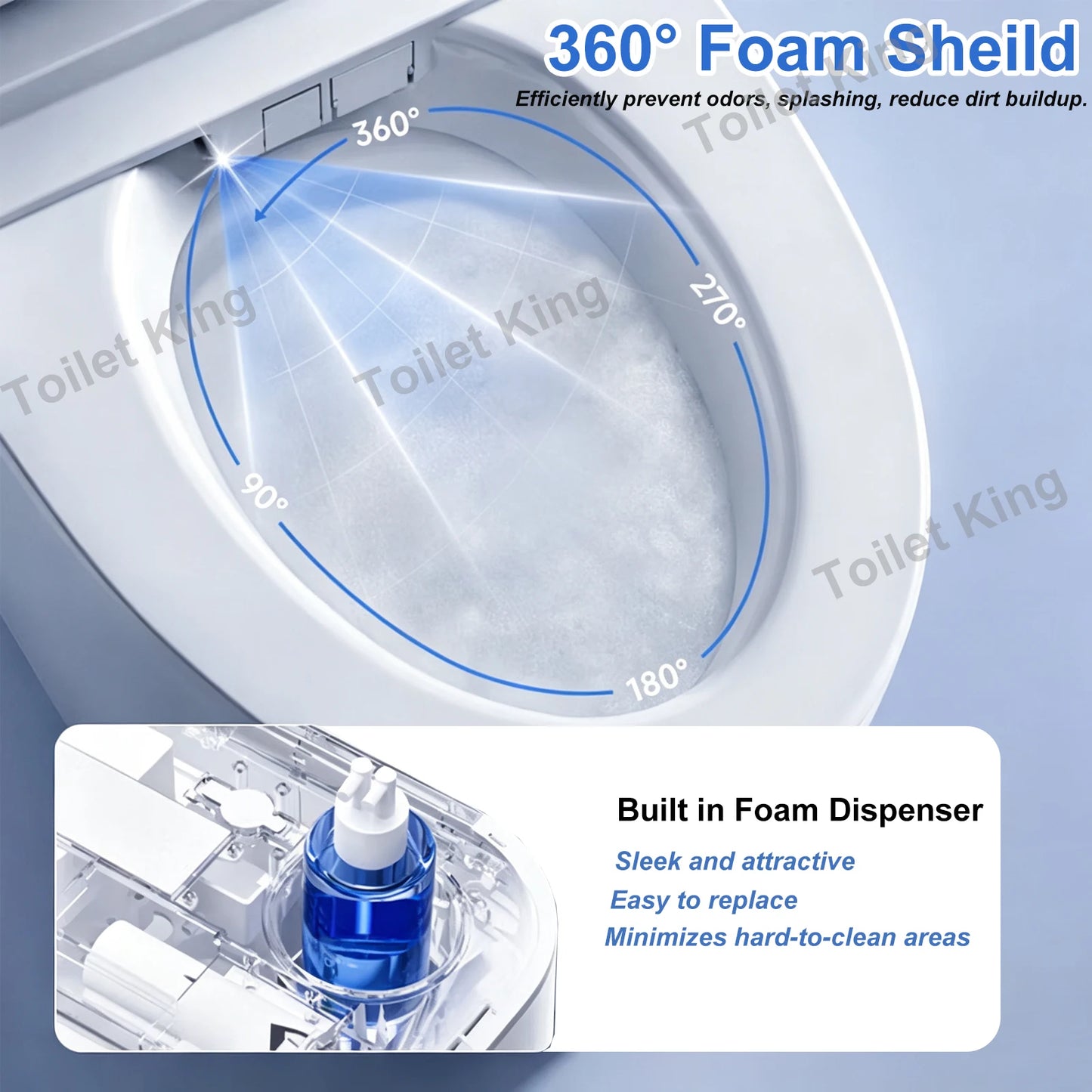 Smart Toilet w/Built-in Bidet, AUTO Open/Close, AUTO Dual Flush