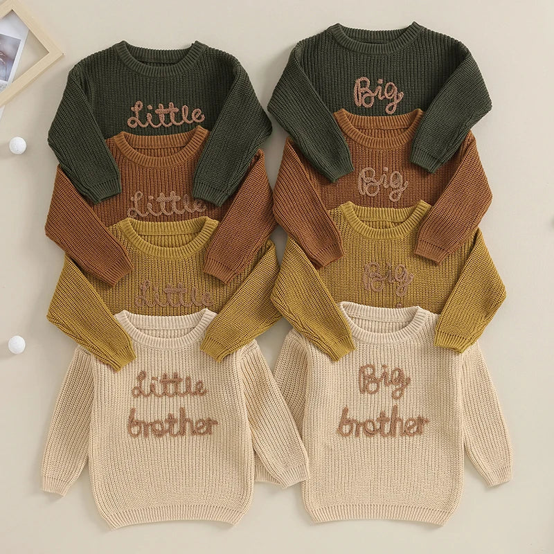 3M -18M Baby Boys Fall Sweater - Letter Embroidery  (X4 Colors)