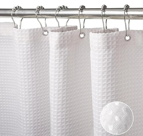 72" x 72" Heavy Duty Luxury  Textured Shower Curtain (Liner) - White