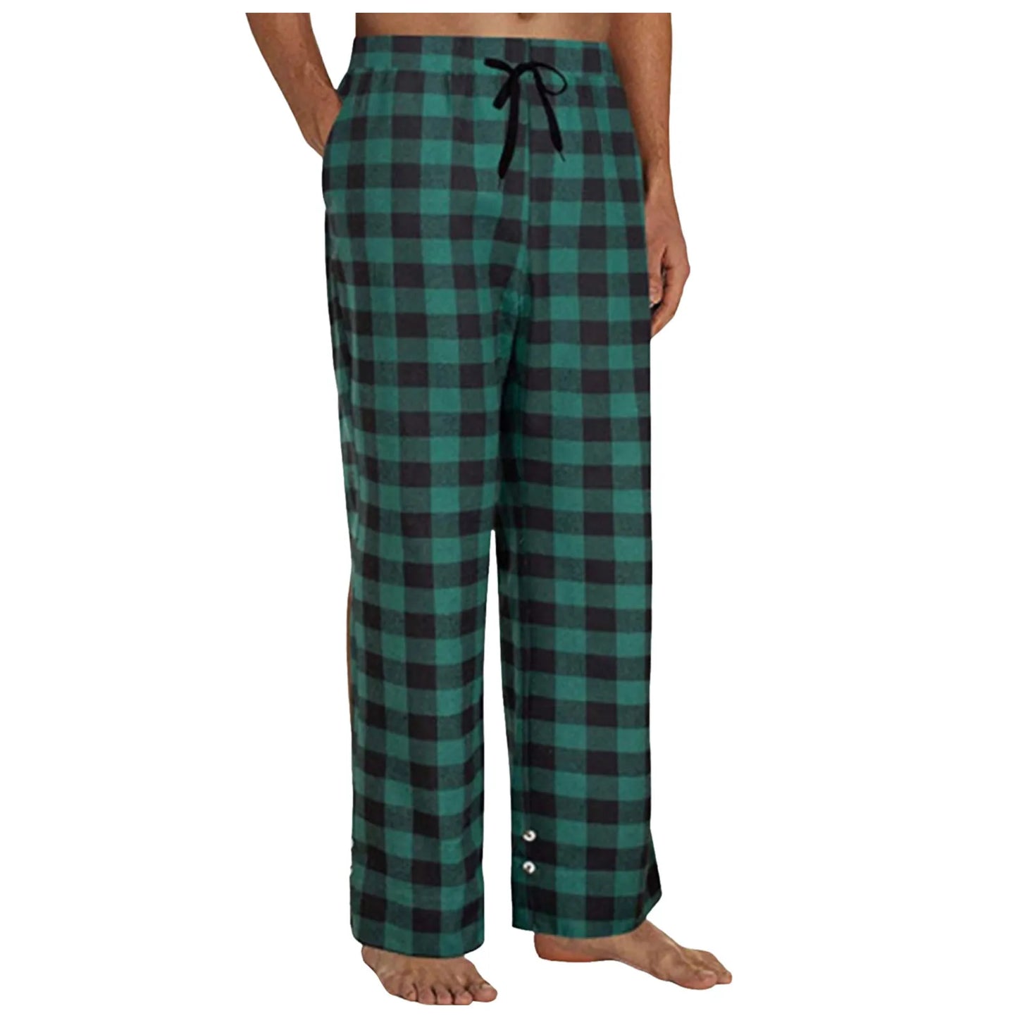 Mens Fashion Plaid Pajama Pants, Elastic Waist w/Pockets (x4 Colors)