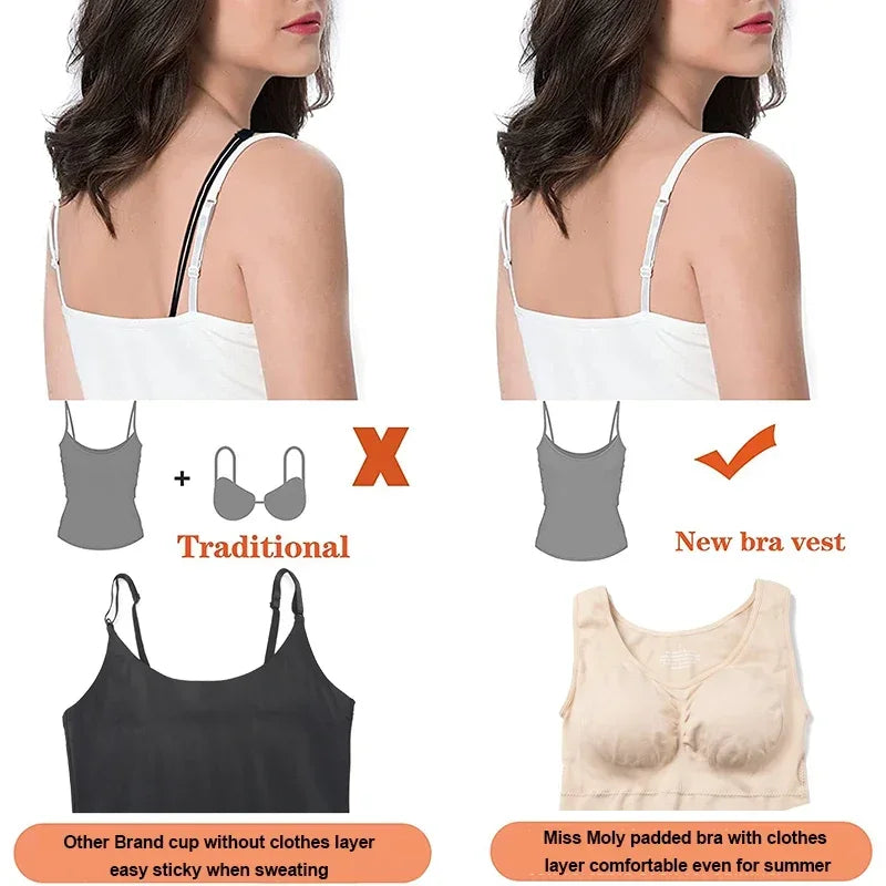 Tank Tops Camisole with Built-in Padded Bra