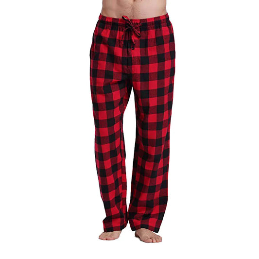 Men's Casual Plaid Loose Pajama Pants.