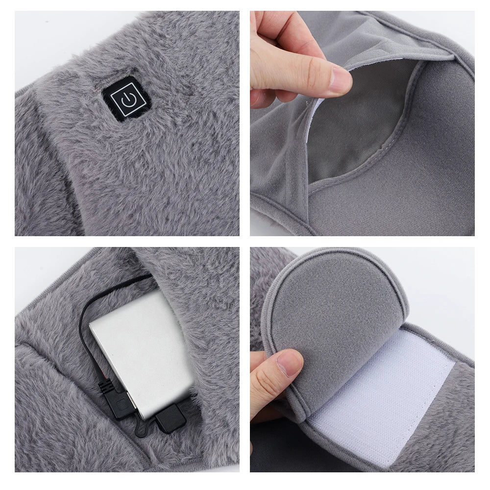 Adjustable Hand & Waist Warmer, 3-level Temp Control, USB Charging.