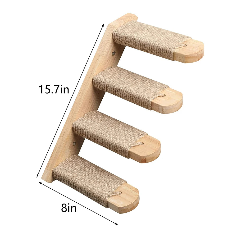 Cat Climbing Wall Mounted Stairway w/Sisal Rope Scratching Post (x15 various pcs).