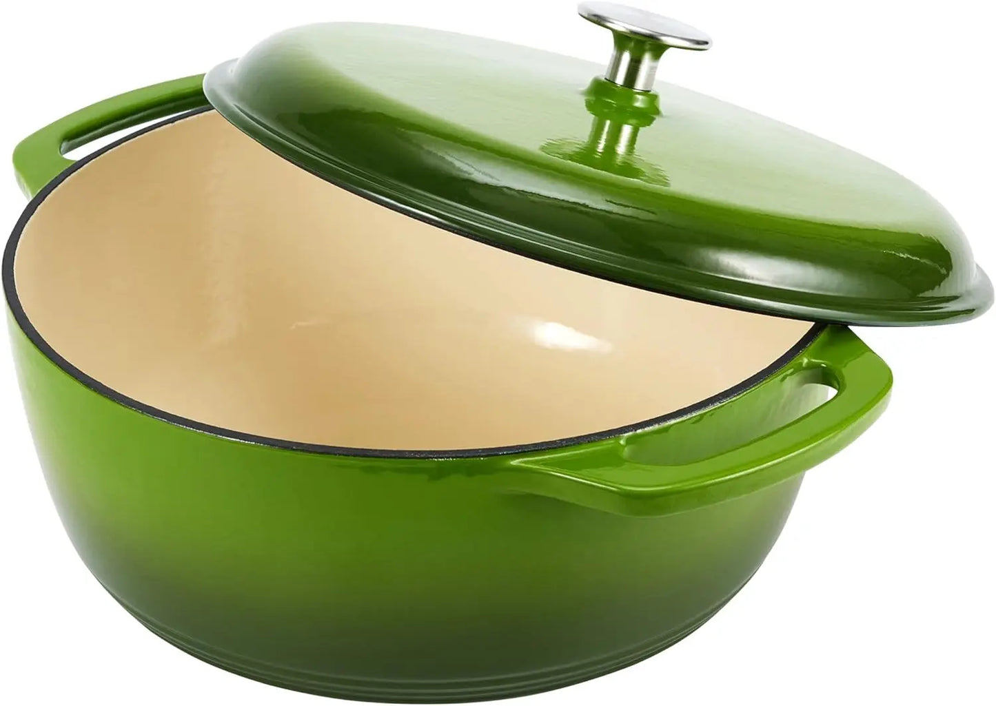 Enameled Cast Iron 7.3 Qt. Heavy Duty Dutch Oven (Green)