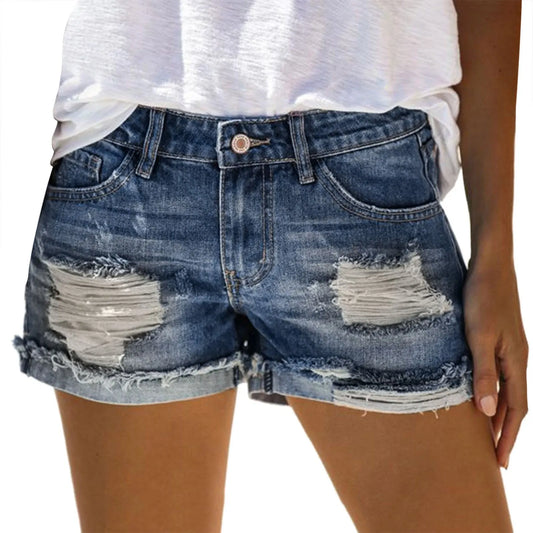 Women's Casual Denim Ripped Shorts