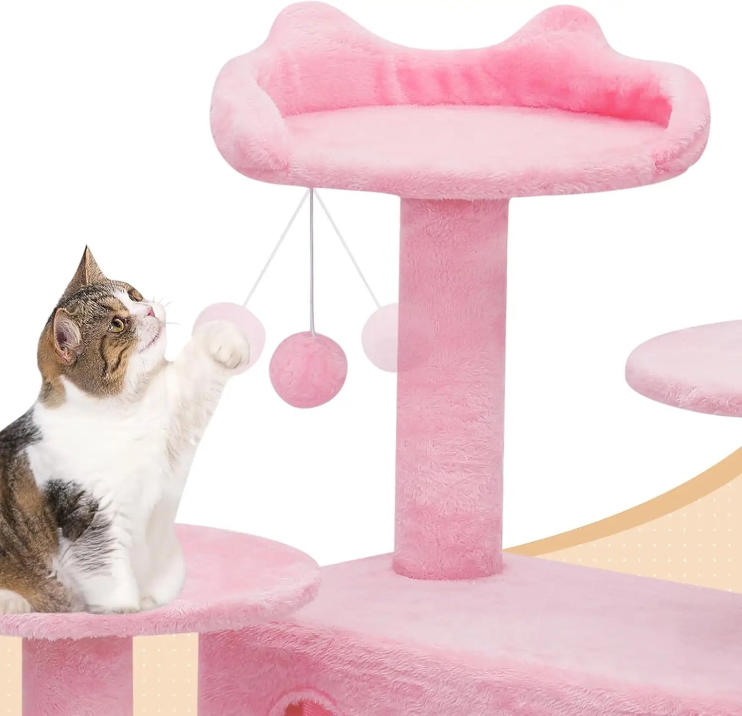 54" Multi-Level Cat Tower, 2 Condo's w/Scratching Post, Ladder (x4 Colors)