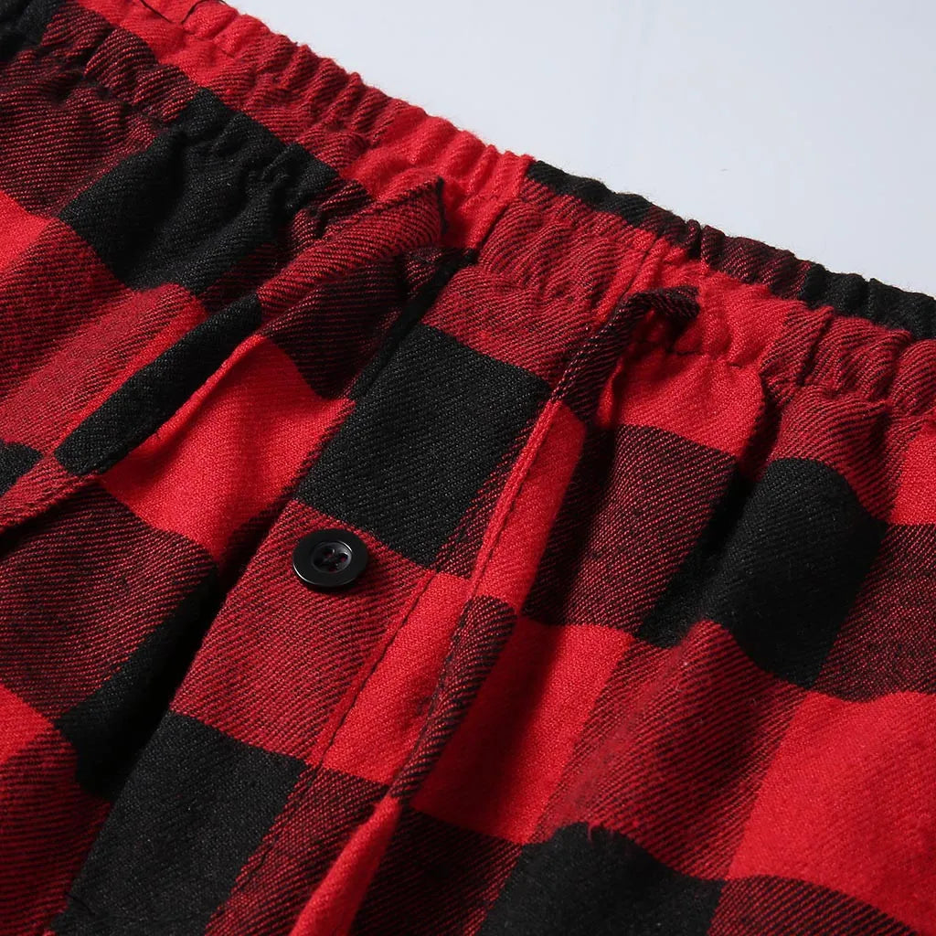 Men's Casual Plaid Loose Pajama Pants.