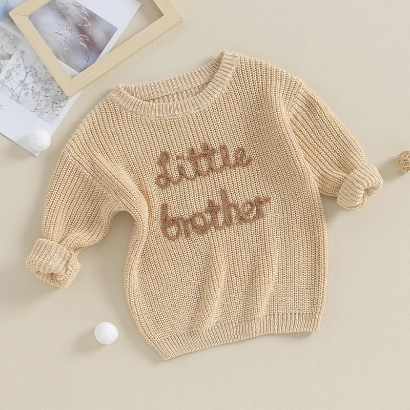 3M -18M Baby Boys Fall Sweater - Letter Embroidery  (X4 Colors)