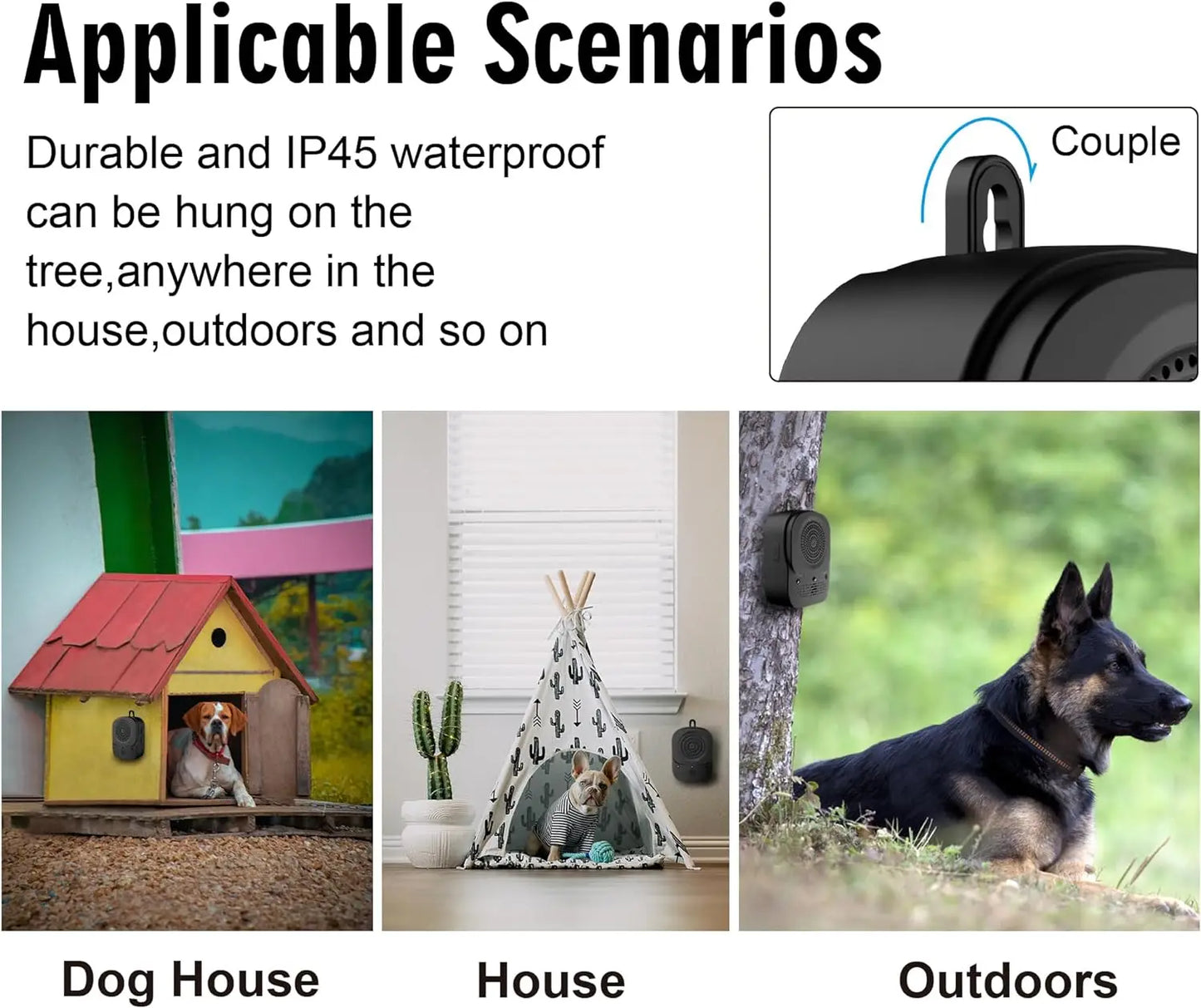 2024 Barking Control Device w/ 4 Adjustable Sensitivity Bark Deterrents